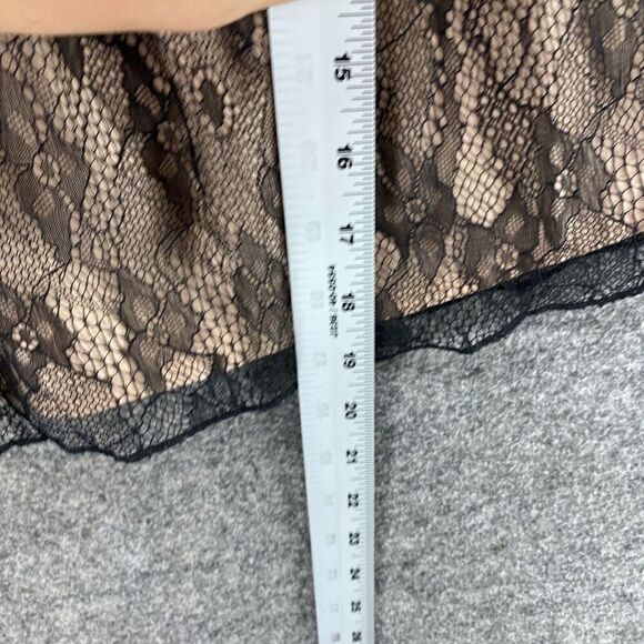 Mod Blouse Women S Small Black Lined Crochet Round Neck Short Sleeve Hook & Eye - Picture 8 of 9